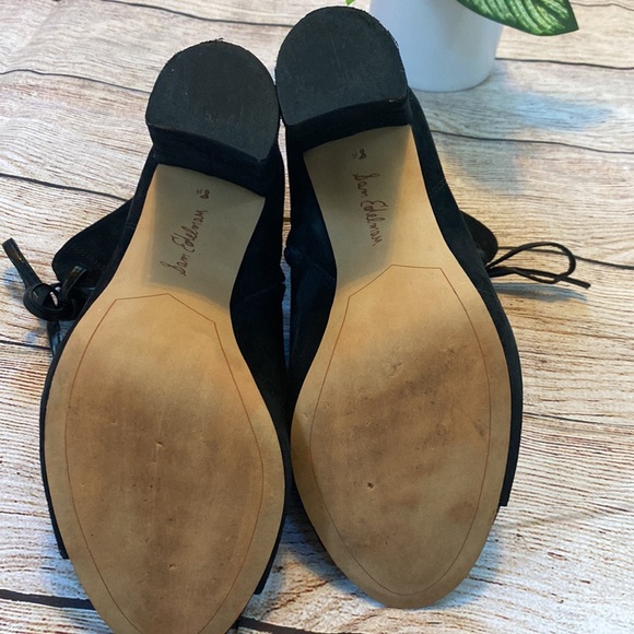 Sam Edelman Lace Up Suede Leather Ankle  Peep toe Yvie Bootie/Shootie - Picture 7 of 10